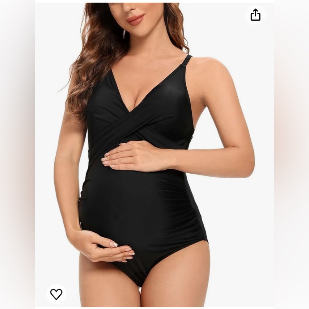 Simple Black Maternity Bathing Suit
